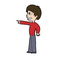 cartoon grinning boy pointing N11