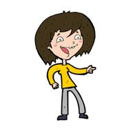 cartoon woman laughing and pointing N11