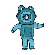 cartoon deep sea diver N33