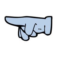 cartoon pointing hand N51