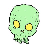 cartoon spooky skull N180