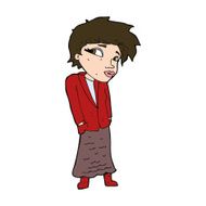 cartoon woman with hands in pockets N11