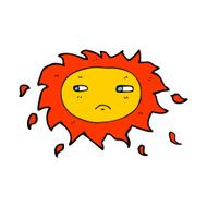 cartoon sad sun N11
