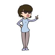 cartoon woman wearing spectacles N46