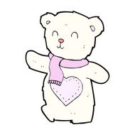 cartoon white teddy bear with love heart N9