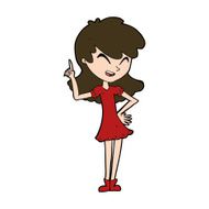 cartoon girl making point N11