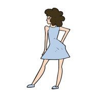 cartoon woman posing in dress N41