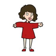 cartoon nervous woman N36