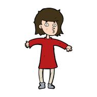 cartoon nervous woman N37
