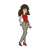 cartoon pretty woman N298