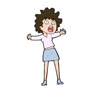 cartoon frightened woman N30