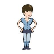 cartoon woman with hands on hips N238