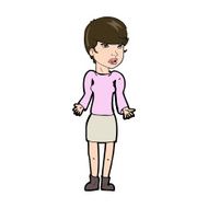 cartoon confused woman N121