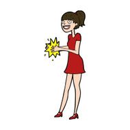 Cartoon Woman Clapping Hands N12