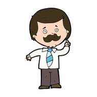 cartoon newsreader man with idea N11