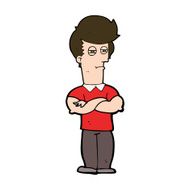 cartoon man with folded arms N33