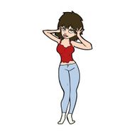 cartoon pretty woman N299
