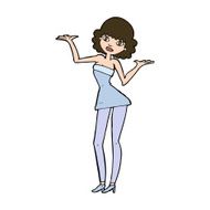 cartoon woman in cocktail dress N21