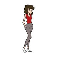 cartoon pretty woman N302