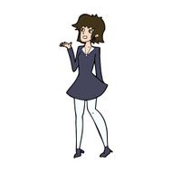 cartoon pretty woman in dress N52