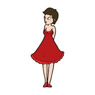 cartoon pretty woman in dress N53