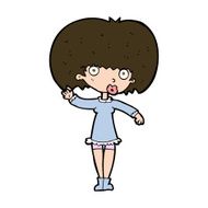 cartoon waving girl N11