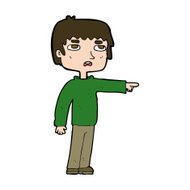 Cartoon Boy Pointing N34