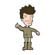 cartoon worried man giving thumbs up symbol N10