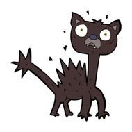 cartoon scared cat N11