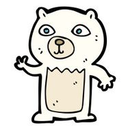 cartoon waving polar bear cub N42