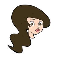 cartoon pretty female face N104