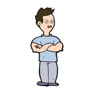 cartoon man with crossed arms N31