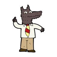 cartoon business wolf with idea N5