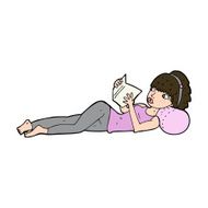 cartoon pretty woman reading book N9