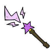 cartoon magic wand casting spell N14