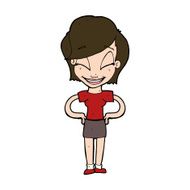 cartoon woman with hands on hips N239