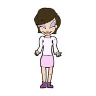 cartoon happy woman shrugging shoulders N18