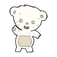 cartoon waving polar bear N57