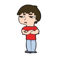 cartoon annoyed boy N42