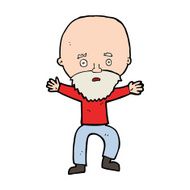 cartoon panicking old man N11