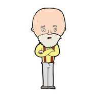 cartoon worried old man N22