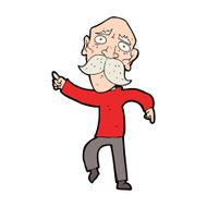 cartoon sad old man pointing N11
