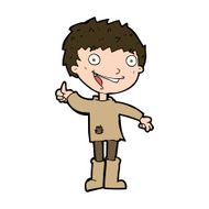 cartoon excited boy N164