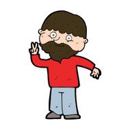 Cartoon Man Giving Peace Sign N64