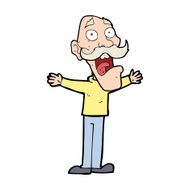 cartoon stressed old man N21