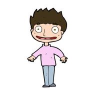 cartoon excited boy N165