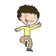 cartoon excited boy N167