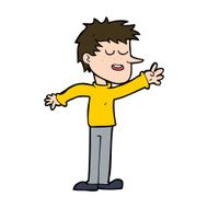 cartoon happy man reaching N11