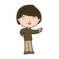 Cartoon Boy Pointing N35