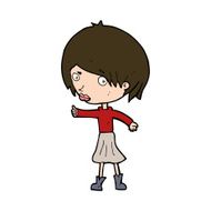 cartoon woman raising eyebrow N15